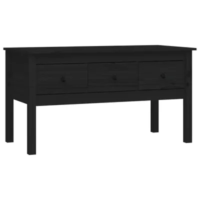 Image de vidaXL Table basse noire 102x49x55 cm pin massif
