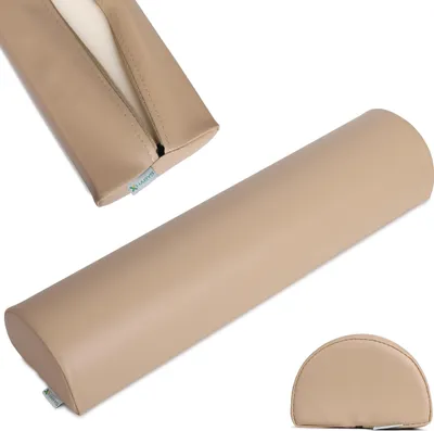 Produktbild von Habys Lagerungsrolle Halbrund, Nackenrolle, Knierolle Lagerungsrolle, Lagerungskissen für Massage und Therapie Kniehalbrolle, 60x15x10 cm, Beige