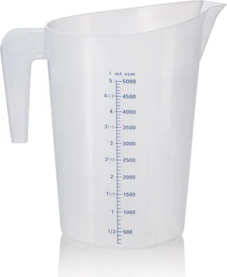 Produktbild von Messbecher, Ø 22,5 cm, 5 ltr., mit 100 ml Skalierung, Polypropylen