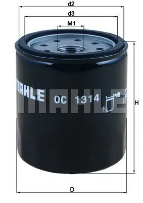 Produktbild von Ölfilter MAHLE OC 1314 Anschraubfilter für MOTO GUZZI MC V 11 1200 V 10 SPORT MGS-01