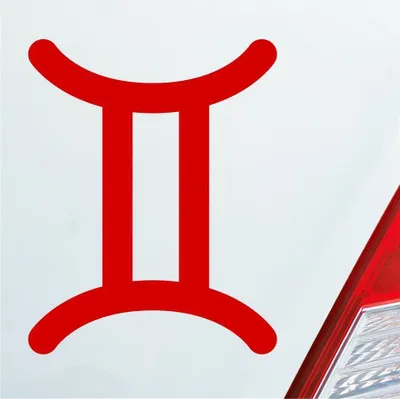 Produktbild von Auto Aufkleber Gemini Zwilling Sternzeichen Sterne Horoskop 8x10 cm Rot Sticker Heckscheibenaufkleber