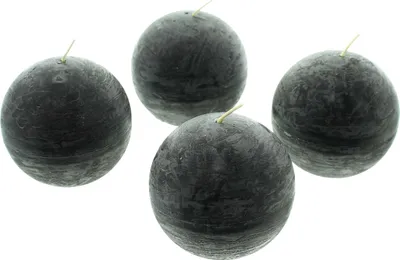 Produktbild von Kugelkerze" Black", 4er Set, Ø 8 cm