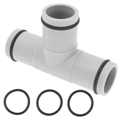 Productafbeelding van Poolslangkoppeling in T-vorm, 32 mm / 1,25 inch, met afsluitkraan, geschikt voor zoutwaterzwembaden