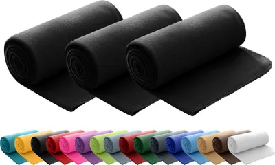 Obrázok produktu pre 3 Stück Fleecedecken Farben schwarz