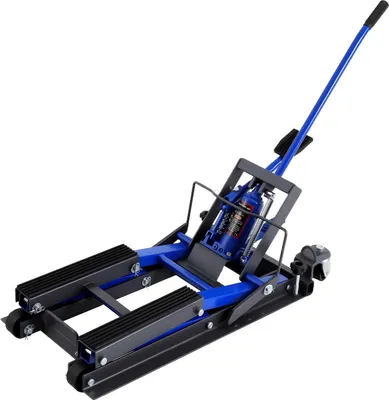 Produktbild von Motorradheber - Hydraulische Motorrad-Hebebühne - 680 kg Tragkraft - Mobil - 4 Rollen - Blau