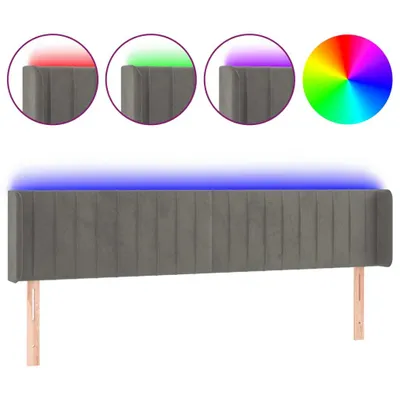 Produktbild von vidaXL LED Kopfteil Hellgrau 203x16x78/88 cm Samt