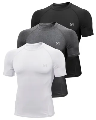 Productafbeelding van MEETYOO Compressieshirt voor heren, functioneel shirt met korte/lange mouwen, fitnessshirt voor mannen