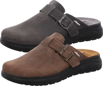 Produktbild von Rohde Herren Hausschuhe Pantoffeln Leder Viterbo 6992, Größe:41 EU, Farbe:Grau