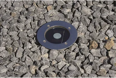 Immagine prodotto di ChiliTec Solar LED spot a terra CTB-R, rotondo ØxH 10x4cm, IP44, frontale in acciaio inox