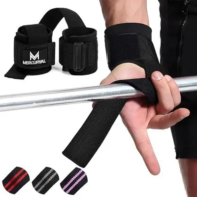 Zdjęcie produktu dla Paski do podnoszenia ciężarów siłownia czarne neopren trening 2 szt.