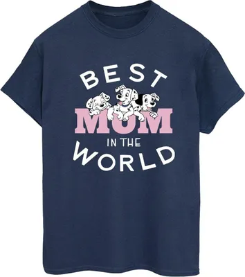 Produktbild von Disney - "101 Dalmatians Best Mum In The World" T-Shirt für Damen BI26067 (XL) (Marineblau)