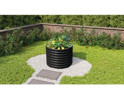 Obrázek produktu pro Vyvýšený záhon Vitavia Vita 630 Rund Ø 82,1 x 63 cm plechový černý
