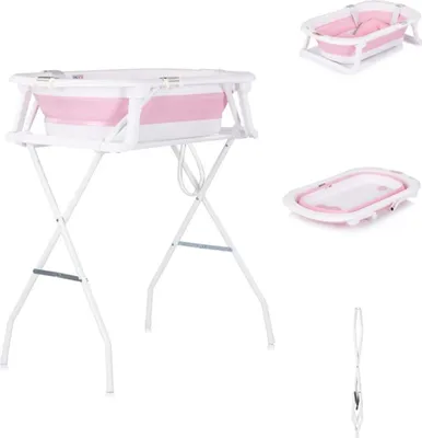Obrázok produktu pre Chipolino detská súprava do vane Malibu 78 cm, stojan, skladacia, teplomer, odtok ružová