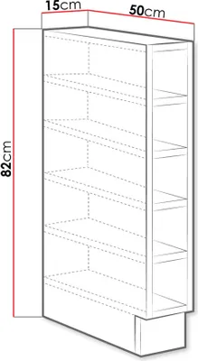 Obrázok produktu pre Spodná kuchynská policová skrinka 15 cm FRYZIA - biela