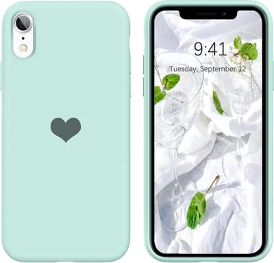 Immagine prodotto di Custodia In Silicone Per Iphone Xr 6.1' Cuore Verde Menta