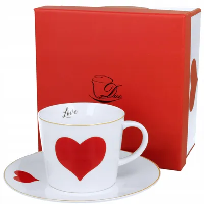 Obrázek produktu pro Duo Srdce šálek s podšálkem 250 ml dárkový porcelán
