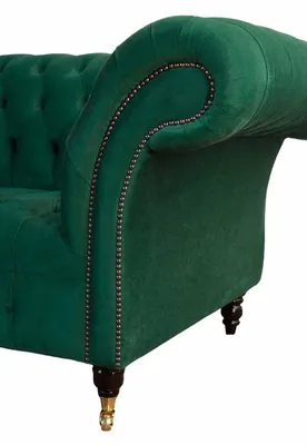 Immagine prodotto di Divano a tre posti 3 posti seduta divani moderni tessuto verde Chesterfield