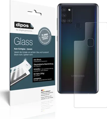 Produktbild von 1x Schutzfolie für Samsung Galaxy A21s Rückseite matt - Anti-Shock 9H Folie dipos Glass Kunststoffglas