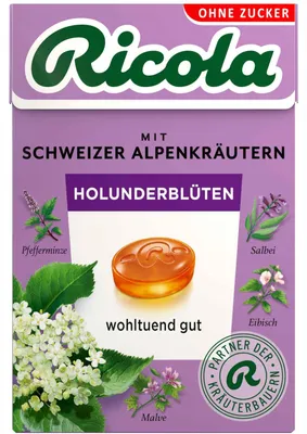 Productafbeelding van Ricola Vlierbloesem zonder suiker (verpakking van 50 gram)