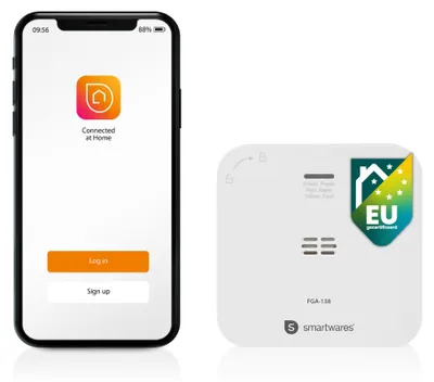 CO-Detektor mit App, 85 dB, Sensor 10 Jahre, weiß