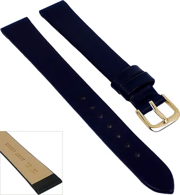 Produktbild von Minott Uhrenarmband XL Nappa Leder schwarz ohne Naht weich 29684, Stegbreite:18mm, Schließe:Gelbgolden