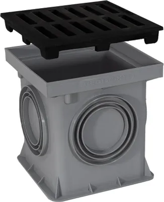 Produktbild von Marley Einlaufschacht mit Gussrost 200x200mm Hofablauf Bodenablauf Ablauf befahrbar