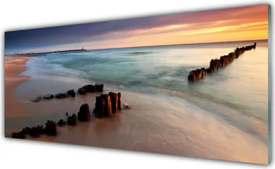 Produktbild von Glasbilder 125x50 Wandbild Druck auf Glas Meer Strand Landschaft