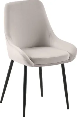Produktbild von 2er Set Esszimmerstuhl PUNAR - Samt Grau 50x53x86 cm Schwarz | Essstühle Esszimmerstühle Küchenstühle Wohnzimmerstühle