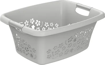 Produktbild von Rotho Wäschekorb Flowers 25 l kühles grau