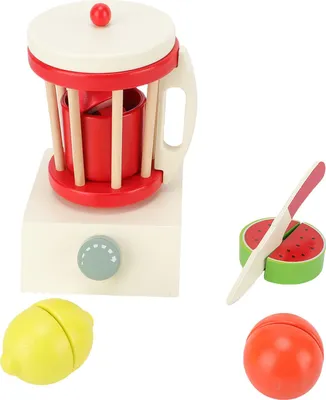 Productafbeelding van Houten smoothie-mixer speelgoed voor kinderen, geschikt voor de keuken, accessoire set met beker, fruit snijder voor peuters, jongens en meisjes