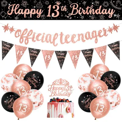 Image de Décorations pour une fête d'anniversaire pour filles, lot de 16 pièces