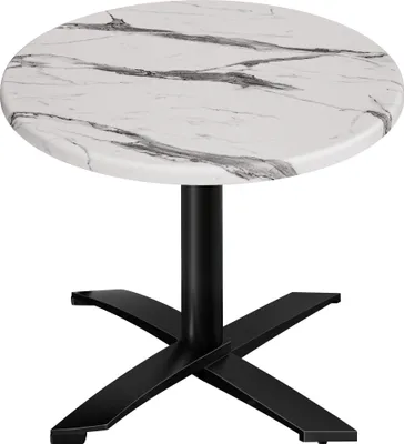 Produktbild von WTG | Bistro Außen Tisch | Ø:H 60 x 75,5 cm | Weiß Marmor / Schwarz | Rund | Zusatzgewicht | Bistro Tisch Gastro Tisch