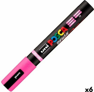Image de Marqueur BRUSH POSCA PC-5BR Rose (6 pièces)