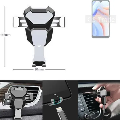 Produktbild von K-S-Trade Lüftungshalterung kompatibel mit Cubot Note 8 kompakte Handy-Halterung Lüftungsschlitz Lüftungsgitter Autohalterung KFZ Auto-Halterung