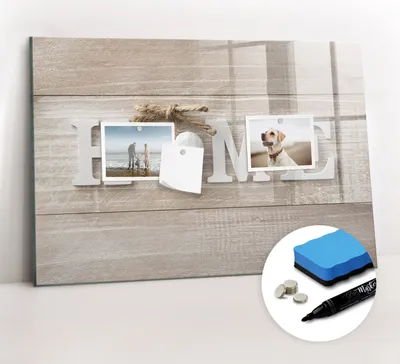 Produktbild von Magnetpinnwand Memoboard - Zubehörsatz - Schwarzer Marker + Schwamm + Magnete - 60 x 40 cm - Hausinschrift