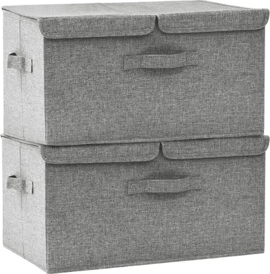 Obrázek produktu pro vidaXL Úložné boxy 2 ks Látkové 50x30x25 cm šedé