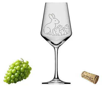 Produktbild von eXODA Graviertes Osterhasen-Weinglas 350ml spülmaschinenfest für Weinliebhaber