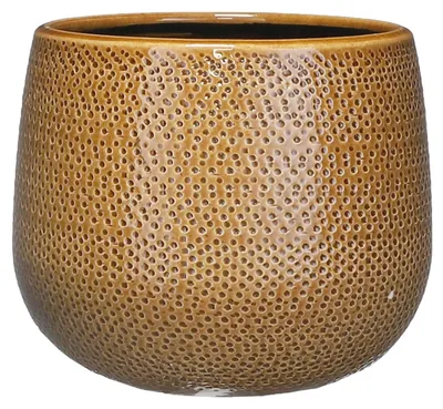 Produktbild von Mica Decorations Blumentopf - ockergelb - Keramik - 18 x 16 cm