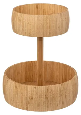 Imagen del producto de Cesta de frutas de bambú doble para la cocina