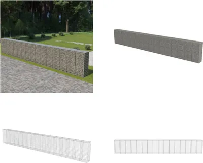 Produktbild von vidaXL Gabionenwand mit Abdeckung Verzinkter Stahl 900×50×150 cm - Gabionenwand - Gabionenwände - Gabione - Gabionen