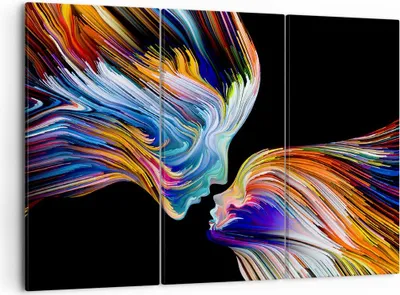 Produktbild von Bild auf Leinwand - Leinwandbild - Abstraktion modern - 105x70cm - Wand Bild - Wanddeko - Leinwanddruck - Bilder - Kunstdruck - Wanddekoration - Leinwand bilder - Wandkunst - CE105x70-3709