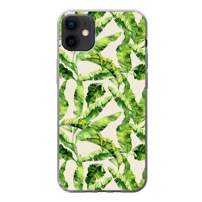 Produktbild von MuchoWow® Handyhülle Schutzhülle Hülle für iPhone 12 mini Palmenblatt - Muster - Tropisch Silikon Softcase Handy Hülle - Bild