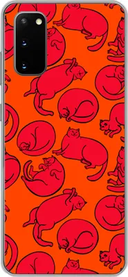 Produktbild von MuchoWow® Handyhülle Schutzhülle Hülle für Telefoonhoesje Samsung Galaxy S20 Muster - Katze - Orange - Jungen - Mädchen - Kinder - Kind Silikon Softcase Handy Hülle - Bild