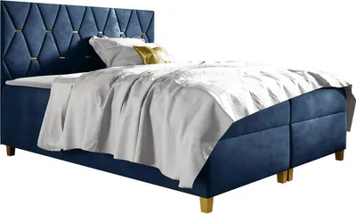 Produktbild von MIRJAN24 Boxspringbett Inez, Doppelbett mit zwei Bettkästen für die Bettwäsche, Hauptmatratze und Topper, Kopfteil (Fresh 11, Größe: 160x200 cm)