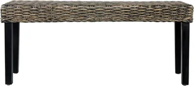 Produktbild von vidaXL Sitzbank 110 cm Schwarz Natur Kubu-Rattan und Massivholz Mahagoni