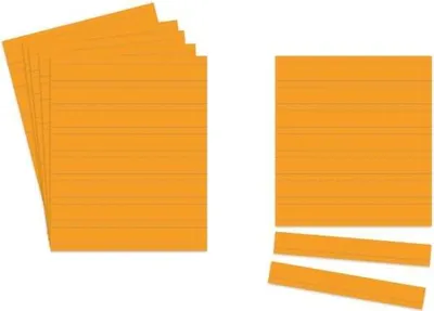 Produktbild von Einsteckkarten Planrecord A4 hoch B210xH297mm VE= 5 Bogen a 8 Streifen orange