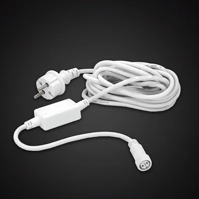 Produktbild von System Profi Netzkabel IP44 Stecker, wetterfest, Länge 500cm, Kabel weiß outdoor