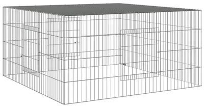 Image de Cage pour lapins, en fer galvanisé - 110 x 110 x 55 cm - Robuste et durable