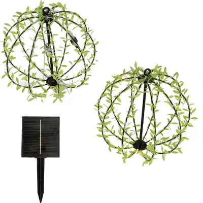 Produktbild von Set Mit 2 Blattförmigen Solarkugeln FESTY BALL d30cm