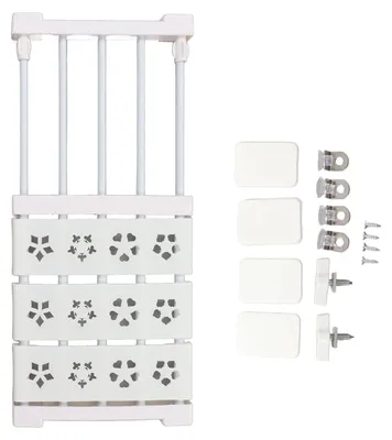 Image de Étagère extensible blanche pour armoire, sans perçage, organiseur télescopique pour penderie, cloison de séparation, largeur 24 cm, longueur 38–55 cm/15–21,7 pouces